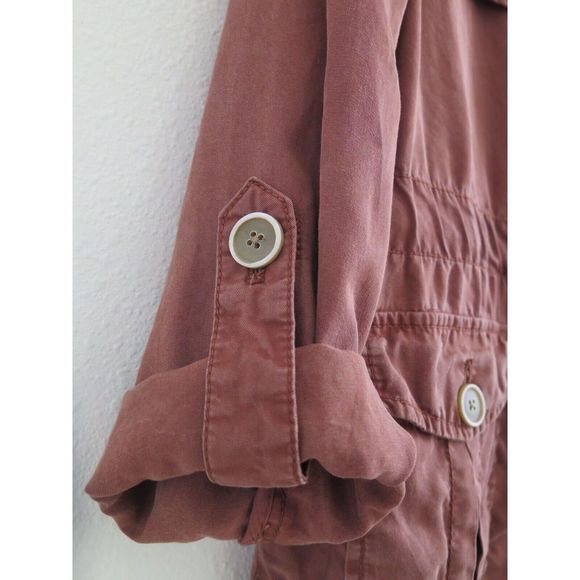 Cartonnier Anthropologie Women's Sz 4 Rust Brown Tencel Jacket Blazer - Picture 3 of 12